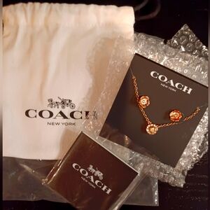Coach Jewelry Set Earrings and Necklace